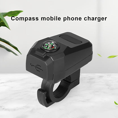 Motorcycle USB Fast Charger with Compass – Waterproof & High-Speed Charging